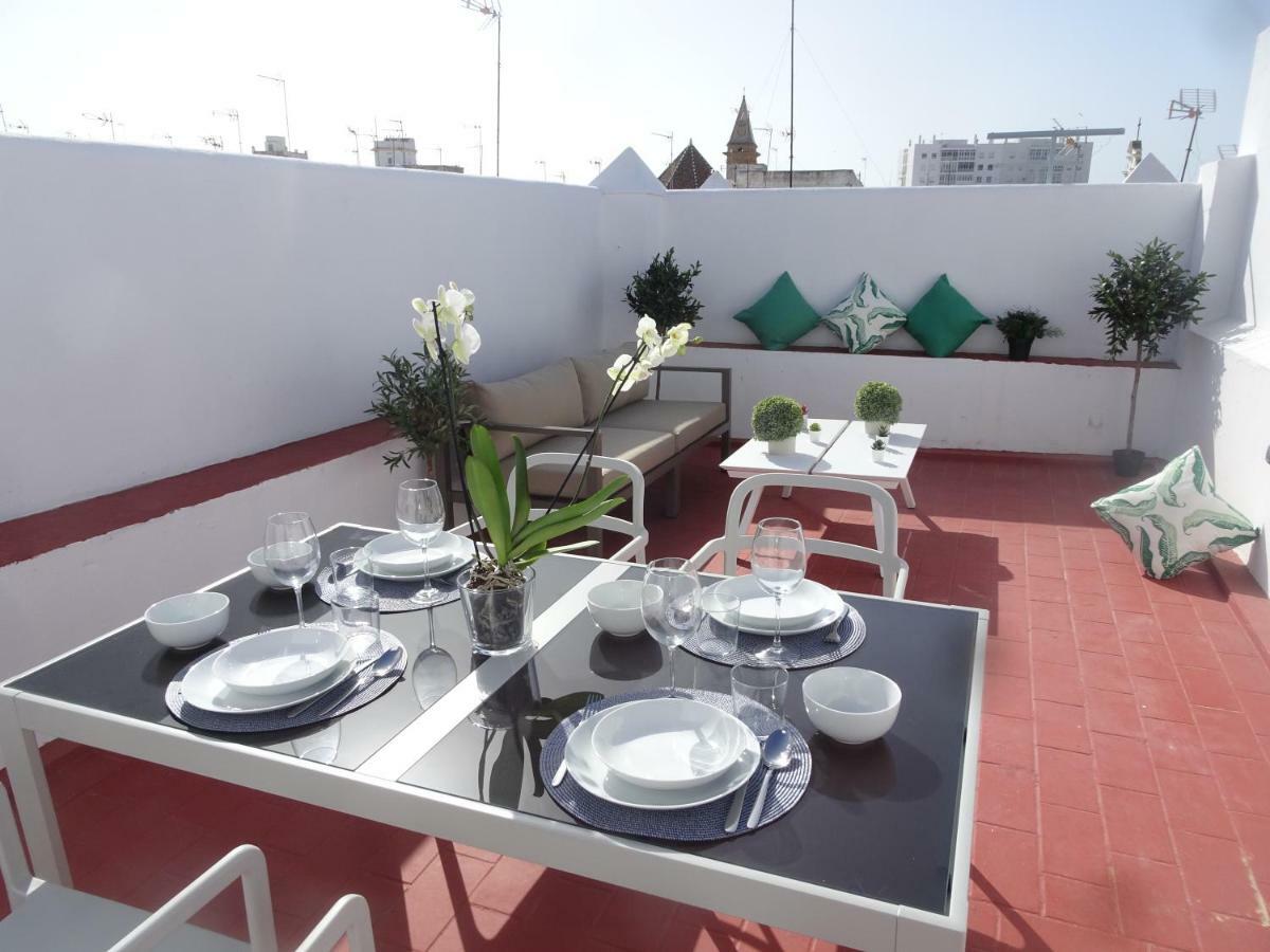 Atico Terraza Cadiz Centro Ascensor Playa De La Caleta Lägenhet Exteriör bild